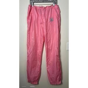 VINTAGE 1970'S ADIDAS BUBBLE GUM PINK ZIP TRACK PANTS